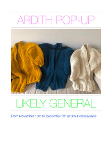 POP UP ARDITH X LIKELY GENERAL NOV 18 TO DEC 9