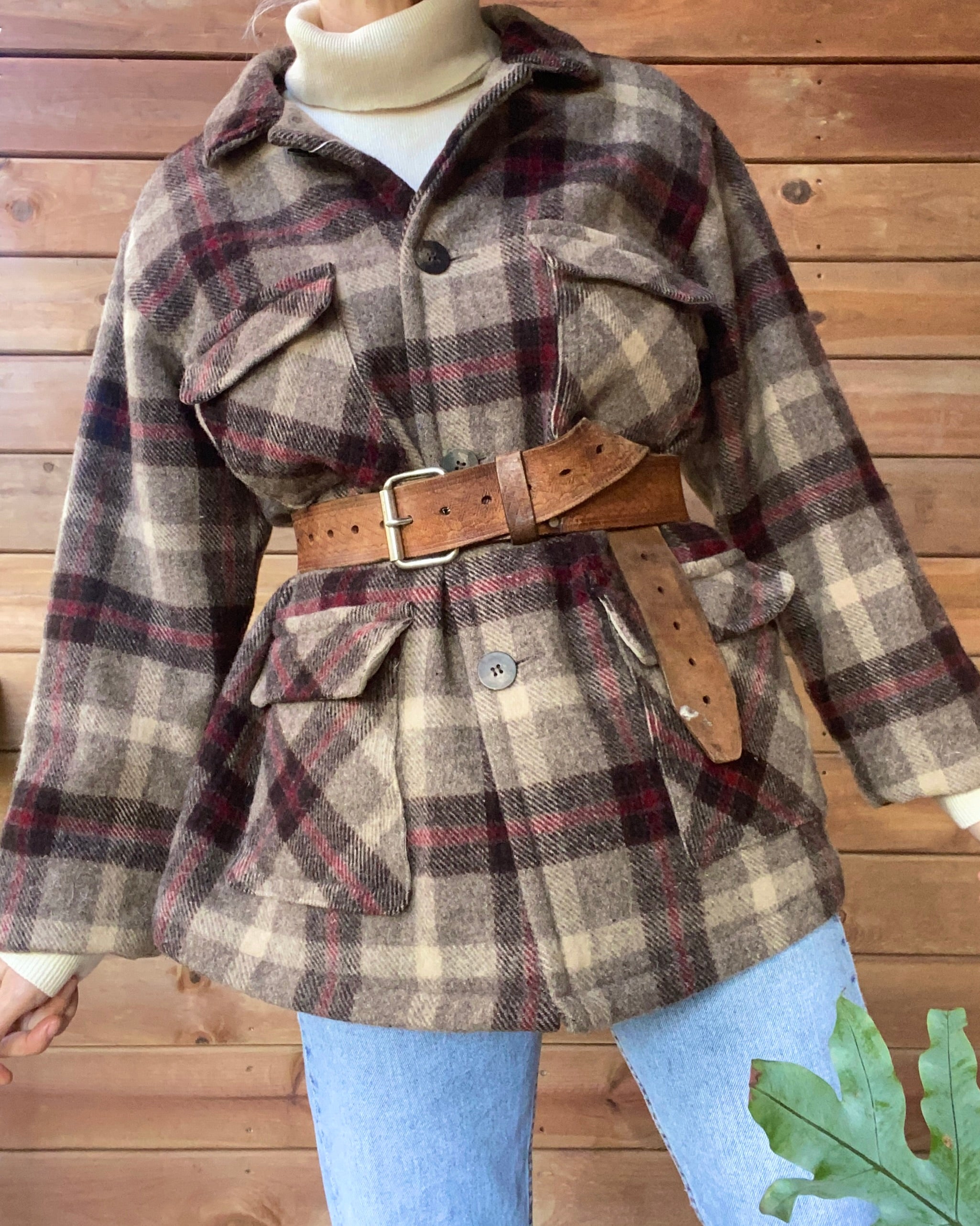 Vintage Woolrich Wool Plaid Hunting Outdoorsman Jacket Coat USA M L