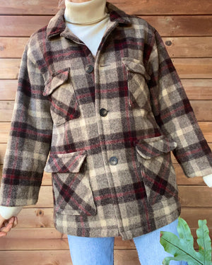 Vintage Woolrich Wool Plaid Hunting Outdoorsman Jacket Coat USA M L