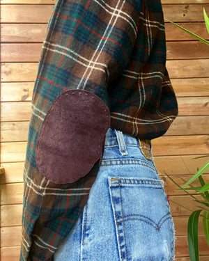 Vintage 1960s Pendleton Woolen Mills Plaid Flannel Loop Button Shirt Jacket USA