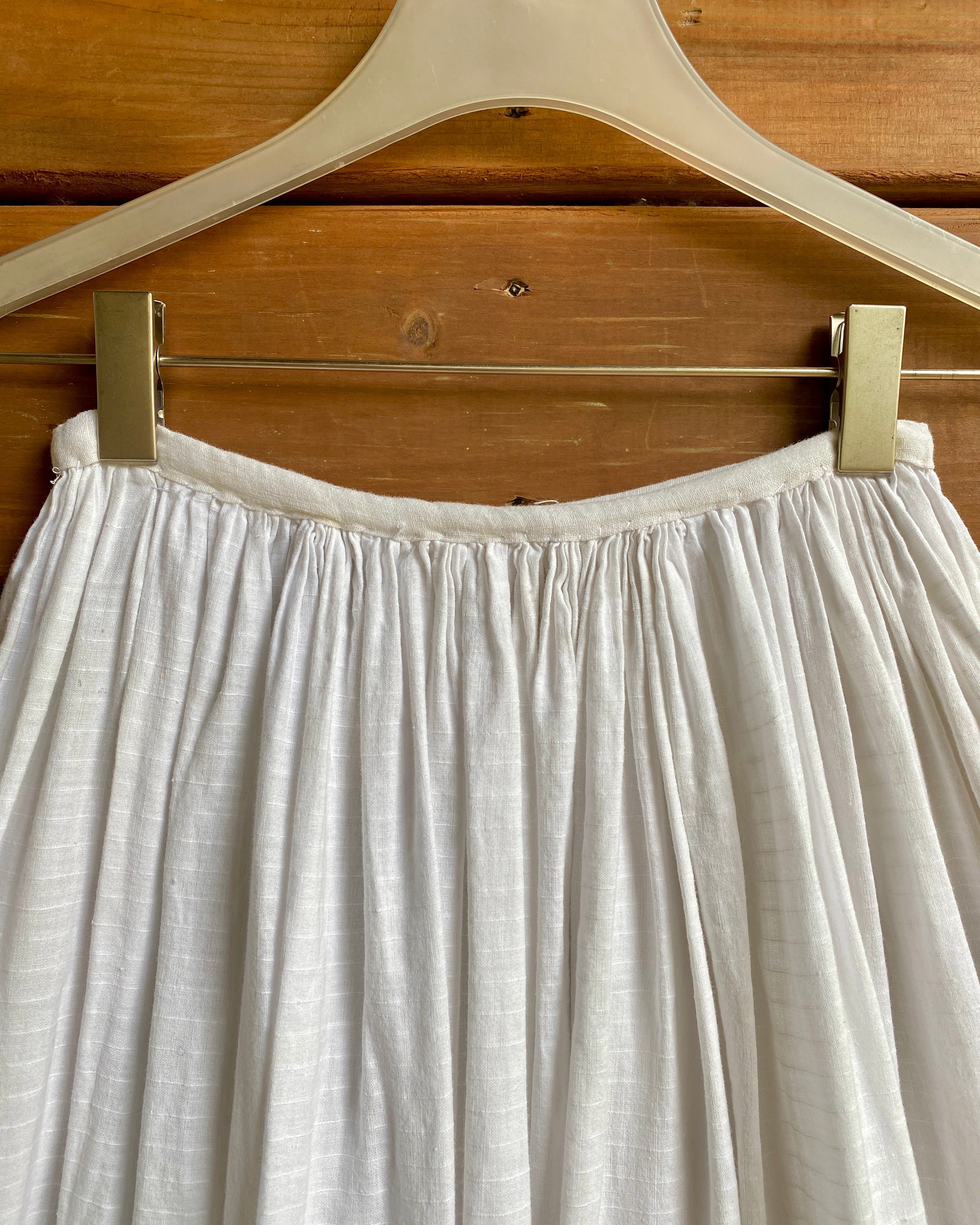 Antique Victorian White Embroidered Cotton Petticoat