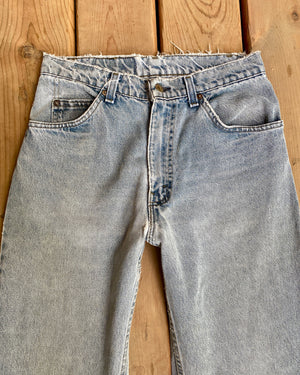 Vintage 1980s Black Tab Levis 550 Light Grey Wash Jeans size 30