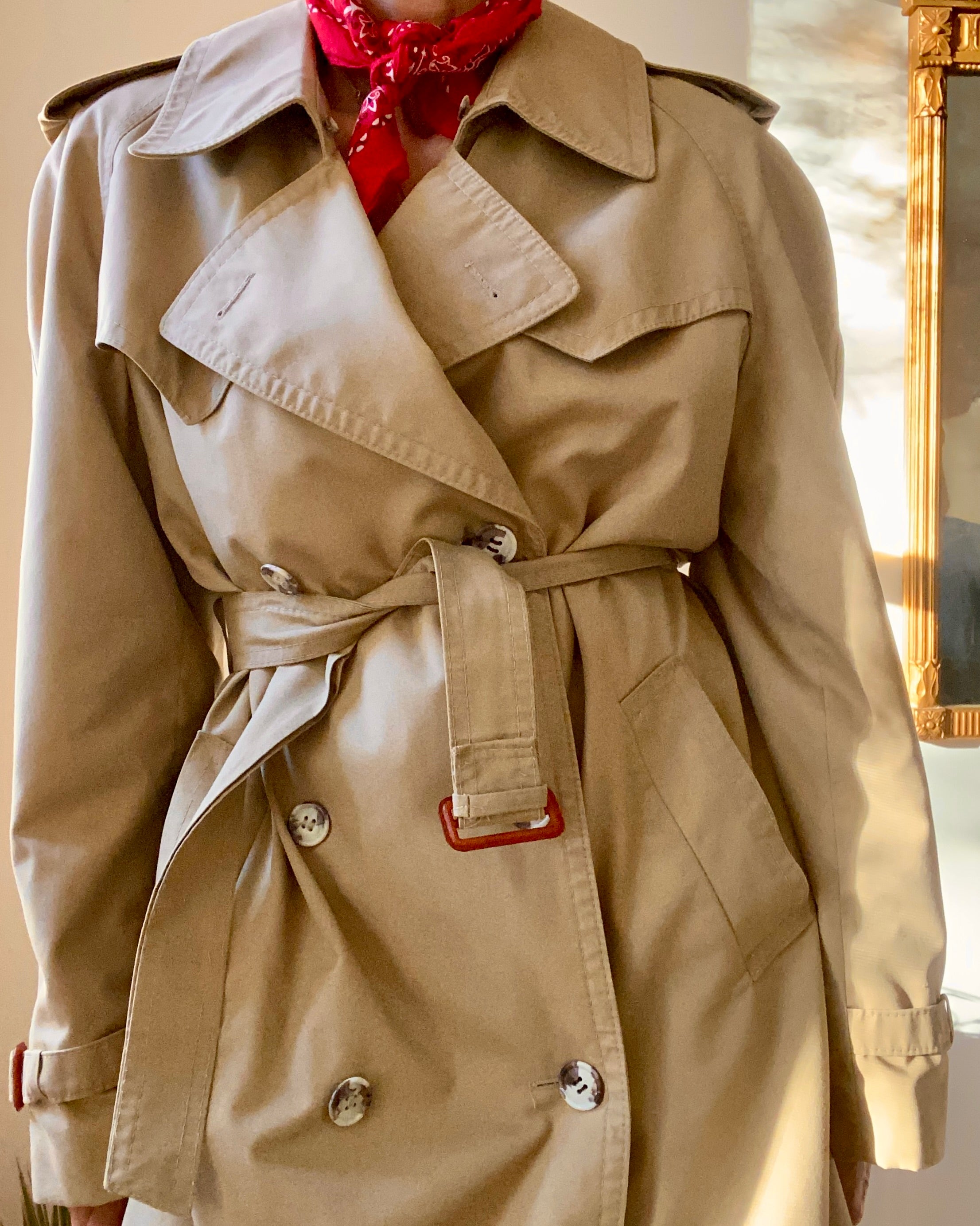 Vintage Classic Tan Trench Coat With Liner