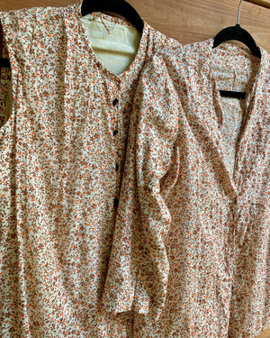 Vintage Late 1920s Daywear Cotton Floral Dress Set with Jacket S or SM or 4