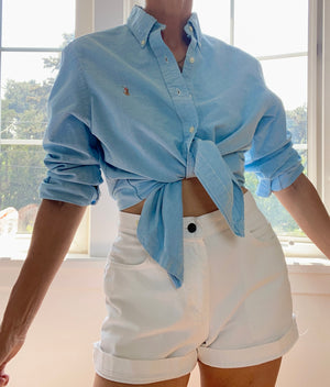Vintage Ralph Lauren Mens Oxford Sky Blue Shirt