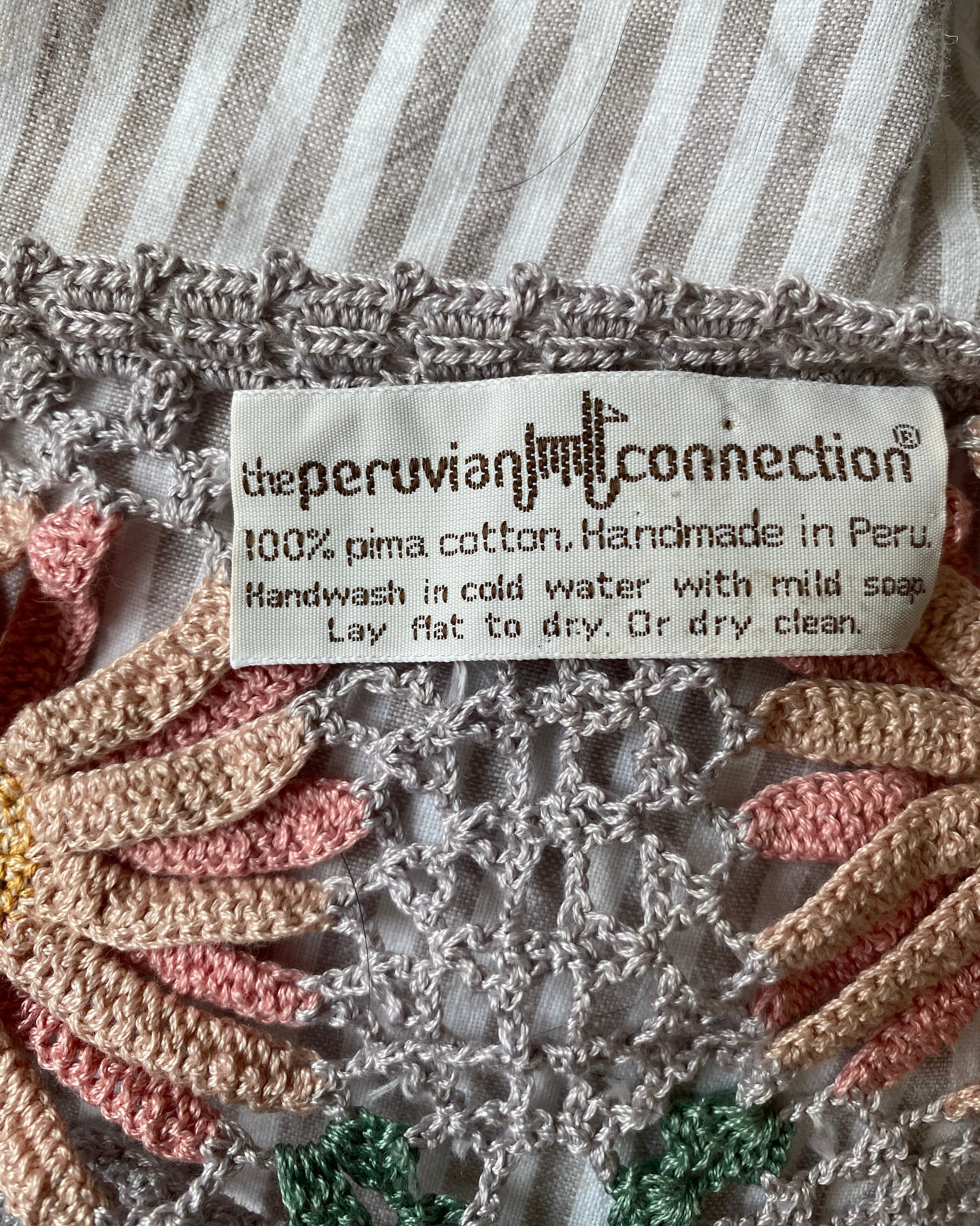 VINTAGE Pima Cotton Crochet Floral Patchwork Top
