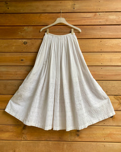 Antique Victorian White Embroidered Cotton Petticoat
