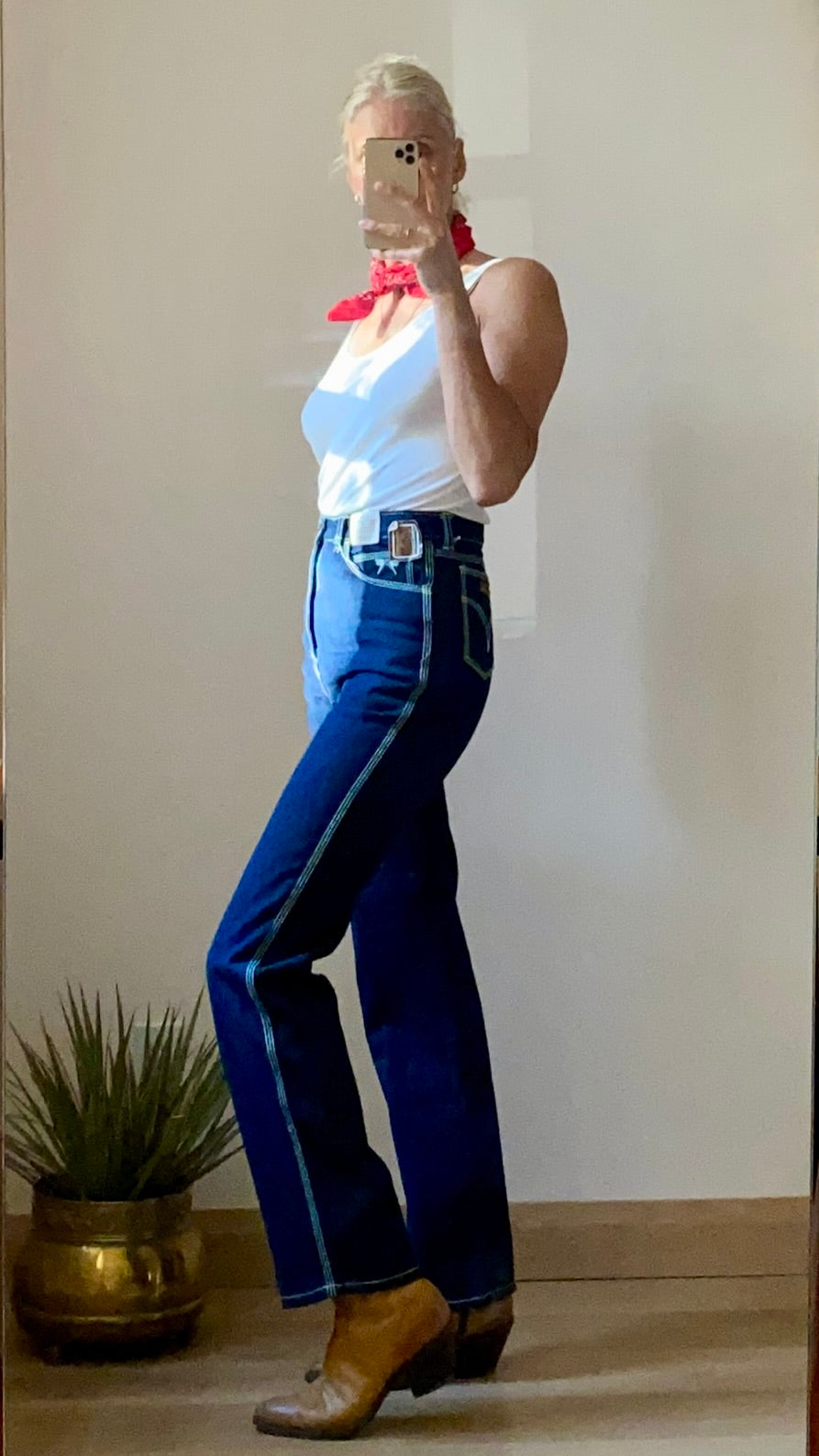 Vintage Deadstock NWT 1970s High Waisted Rigolletto Raw Denim Jeans size 29