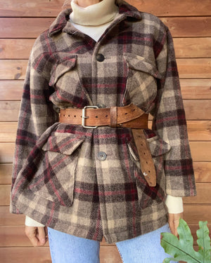 Vintage Woolrich Wool Plaid Hunting Outdoorsman Jacket Coat USA M L