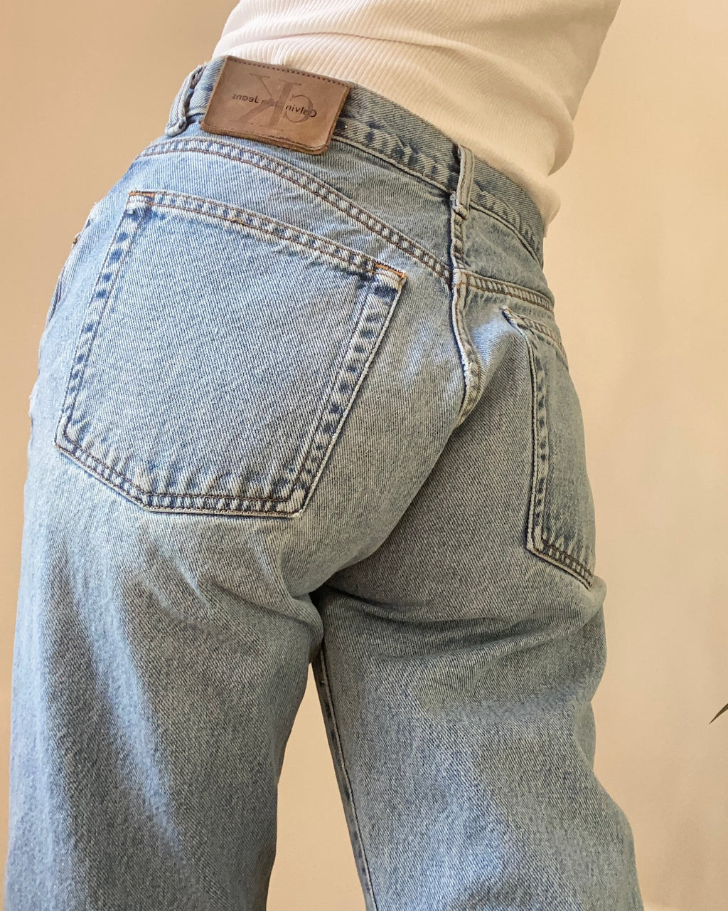 Vintage 1990s CALVIN KLEIN Made in USA Light Wash Relaxed Jeans 29 or 30