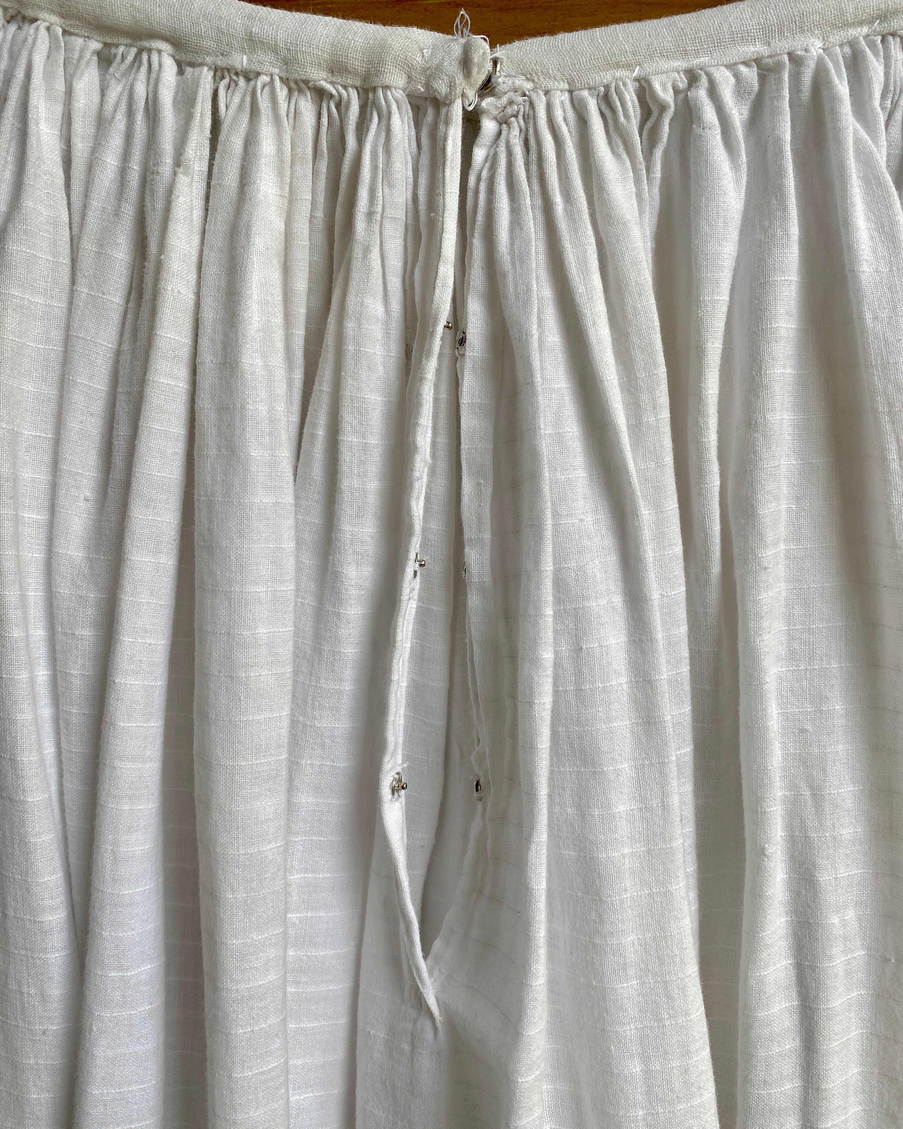 Antique Victorian White Embroidered Cotton Petticoat