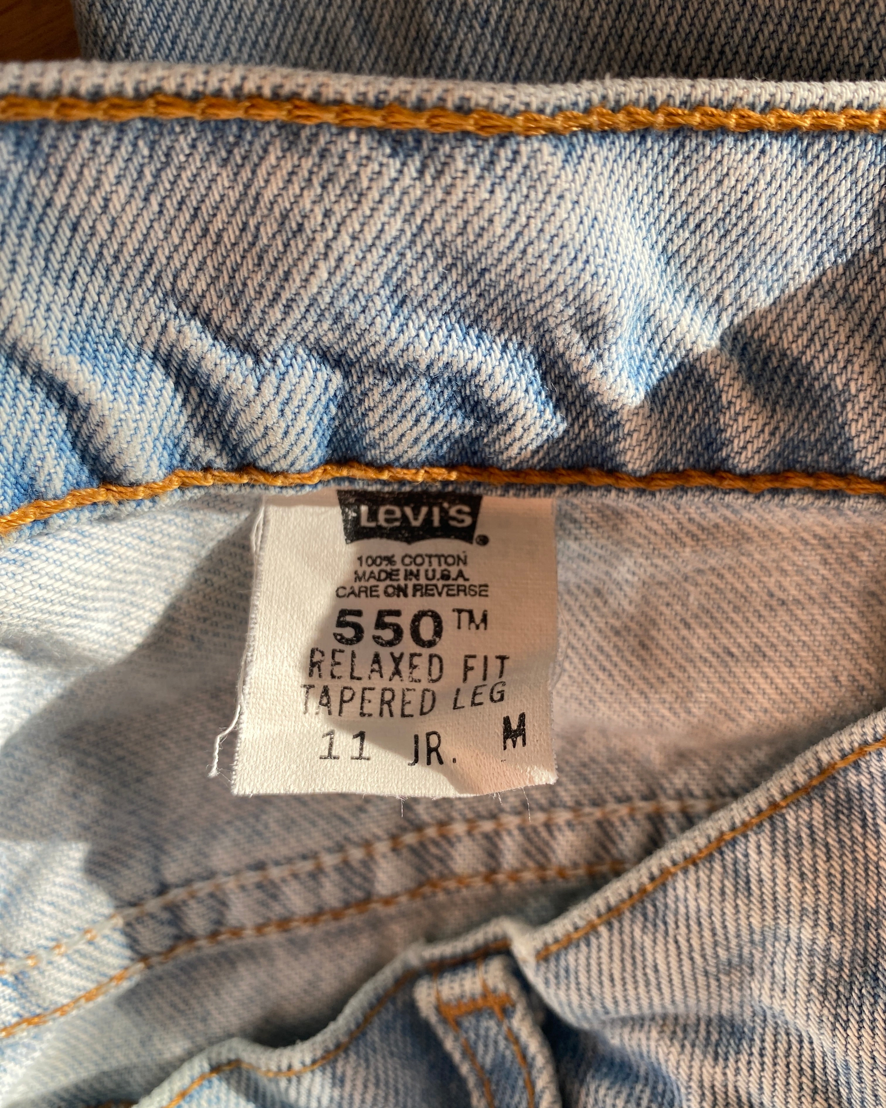 Vintage Levis 550 Light Wash Jeans size 29 Made in USA