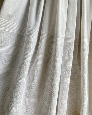 Antique Victorian White Embroidered Cotton Petticoat