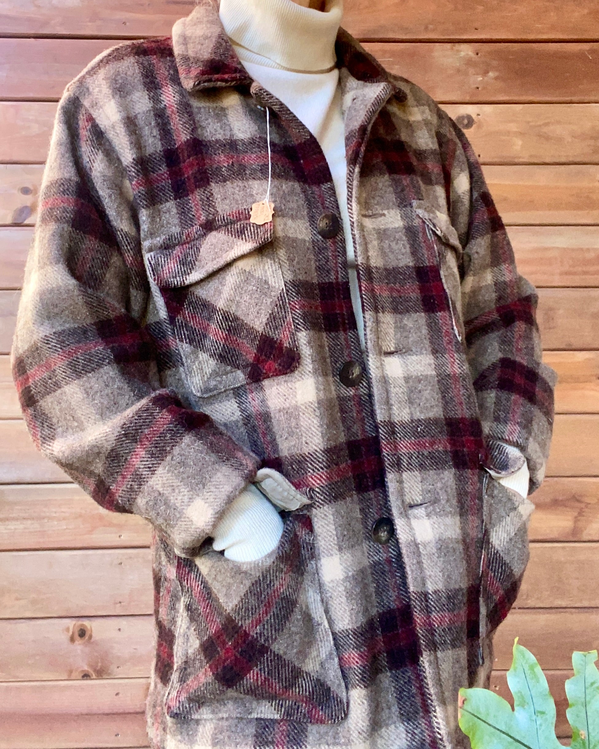 Vintage Woolrich Wool Plaid Hunting Outdoorsman Jacket Coat USA M L