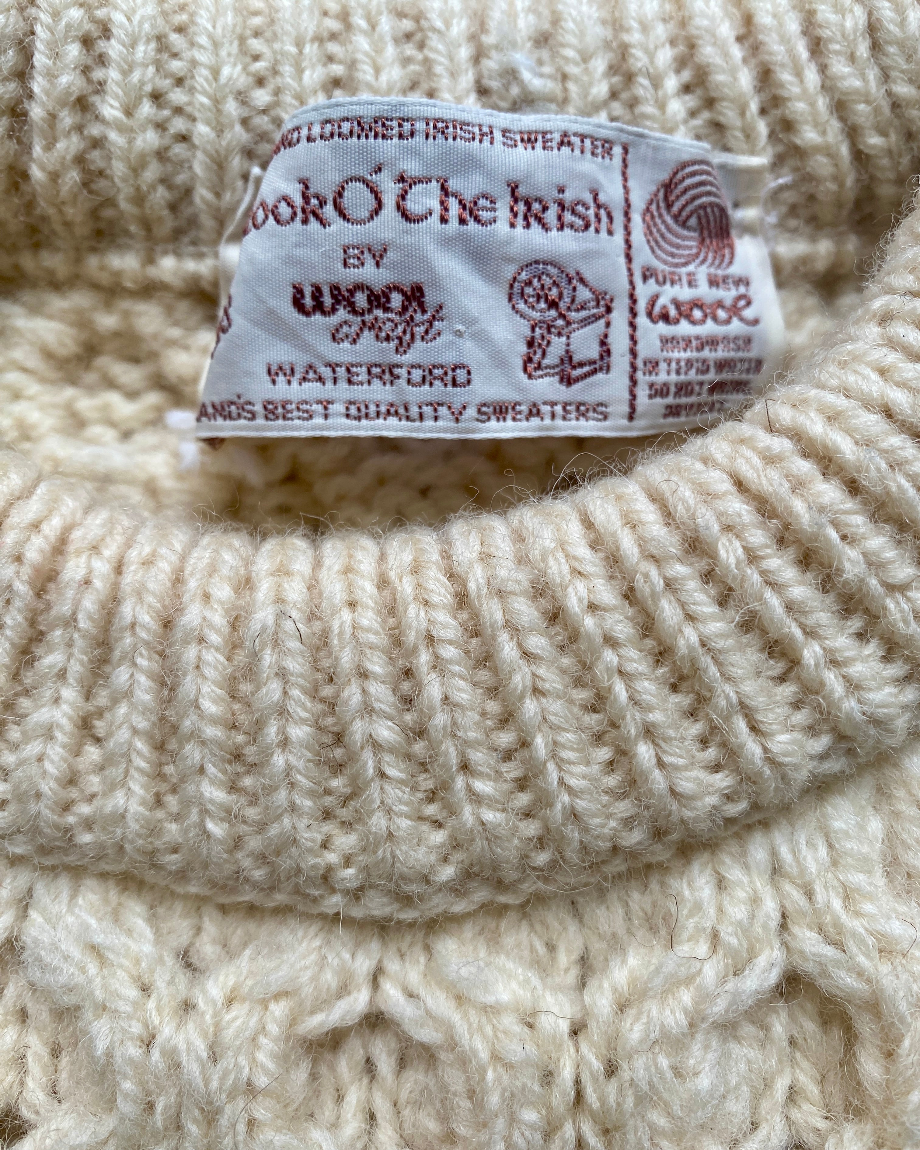 Vintage Handknit Honeycomb Cable Fisherman Sweater XS S