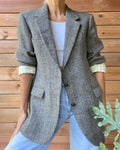 Vintage Harris Tweed Grey Herringbone Blazer Jacket