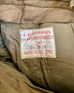 Vintage 1962 K. BEGEMANN German Wool Green Army Military Cargo Tactical Pants New Condition