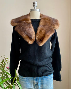 Vintage Light Brown Mink Blazer Jacket Coat Collar / Scarf / Stole with Lining