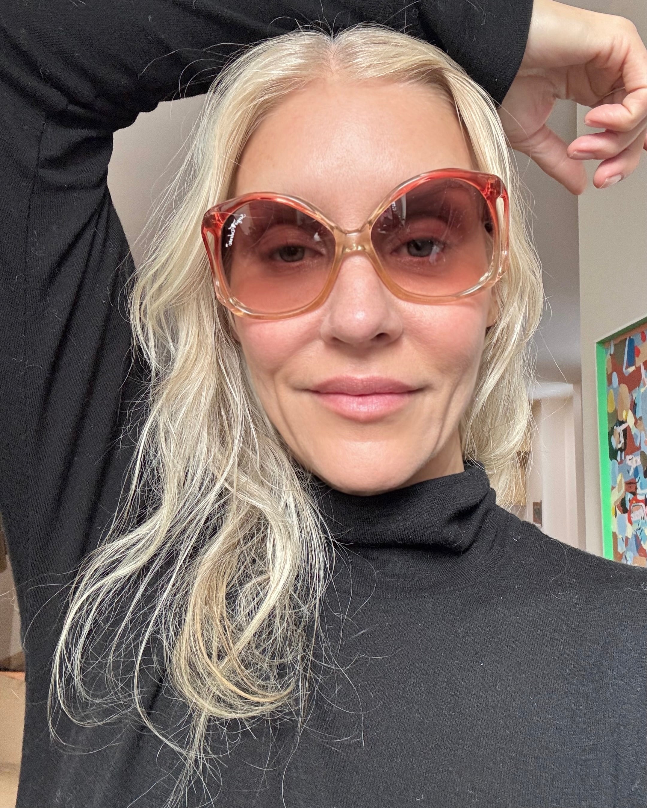 Vintage 1970s Disco SERGIO VALENTE Big Oversize Gradient Eye Sunglasses