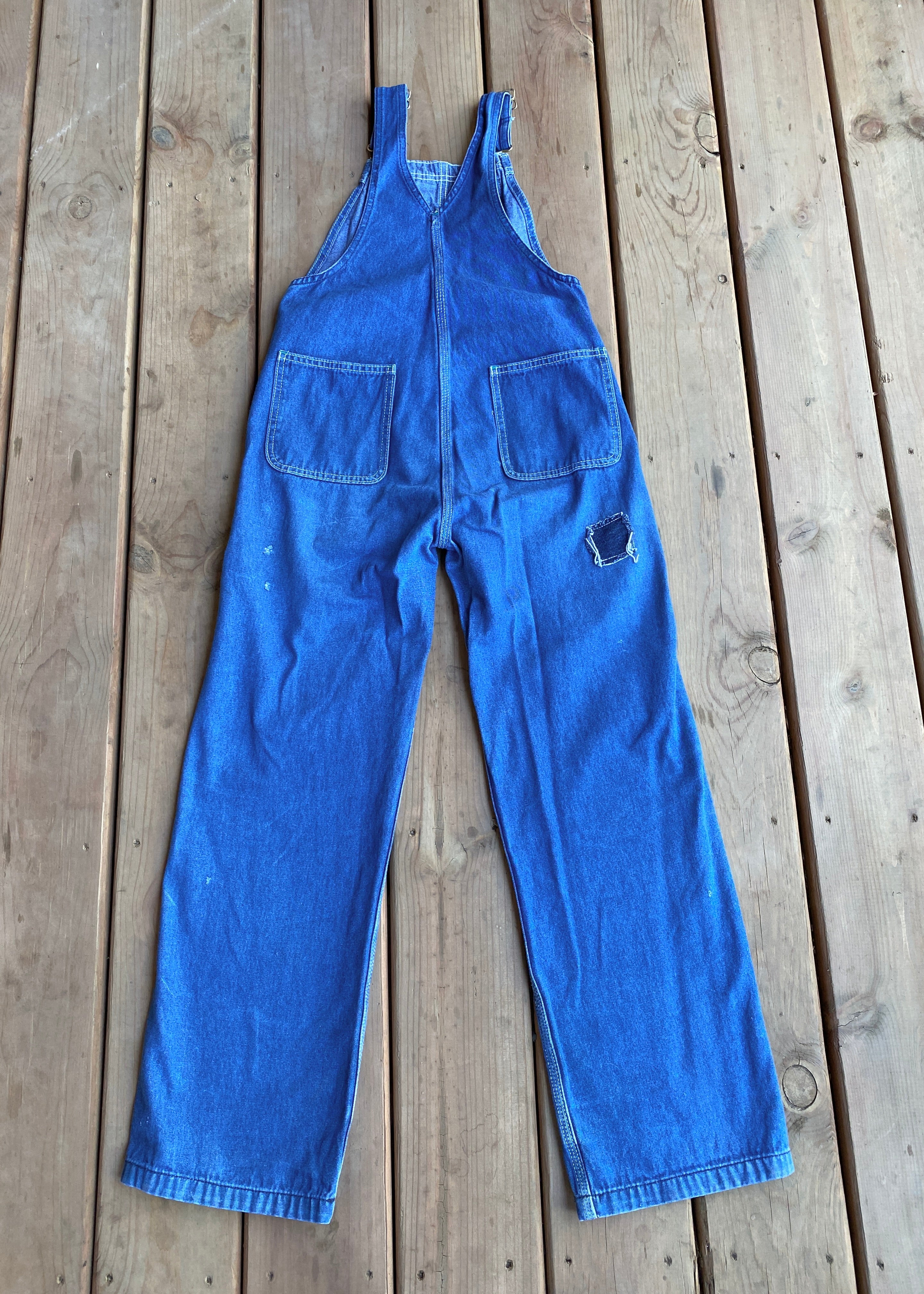 Vintage Y2K LIBERTY Blue Denim Bib Overalls Medium Wash Size XS 16R