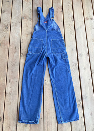 Vintage Y2K DICKIES Blue Denim Carpenter Bib Overalls Medium Wash Size S