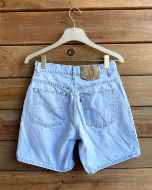 Vintage 1980 / 1990s Red Tab Levis 550 Light Wash Bermuda Cutoffs Denim Jean Shorts 28