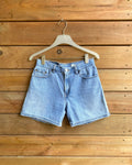 Vintage 1990s Red Tab Levis 555 Light Wash Hemmed Denim Jean Shorts 28 made in USA