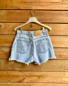 Vintage 1980s White Tab Levis 910 light Wash Denim Jean Shorts 29 Made in USA