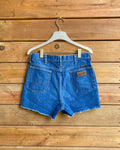 Vintage 1990s Wrangler Medium to Dark Wash Denim Jean Shorts 31 Made in USA