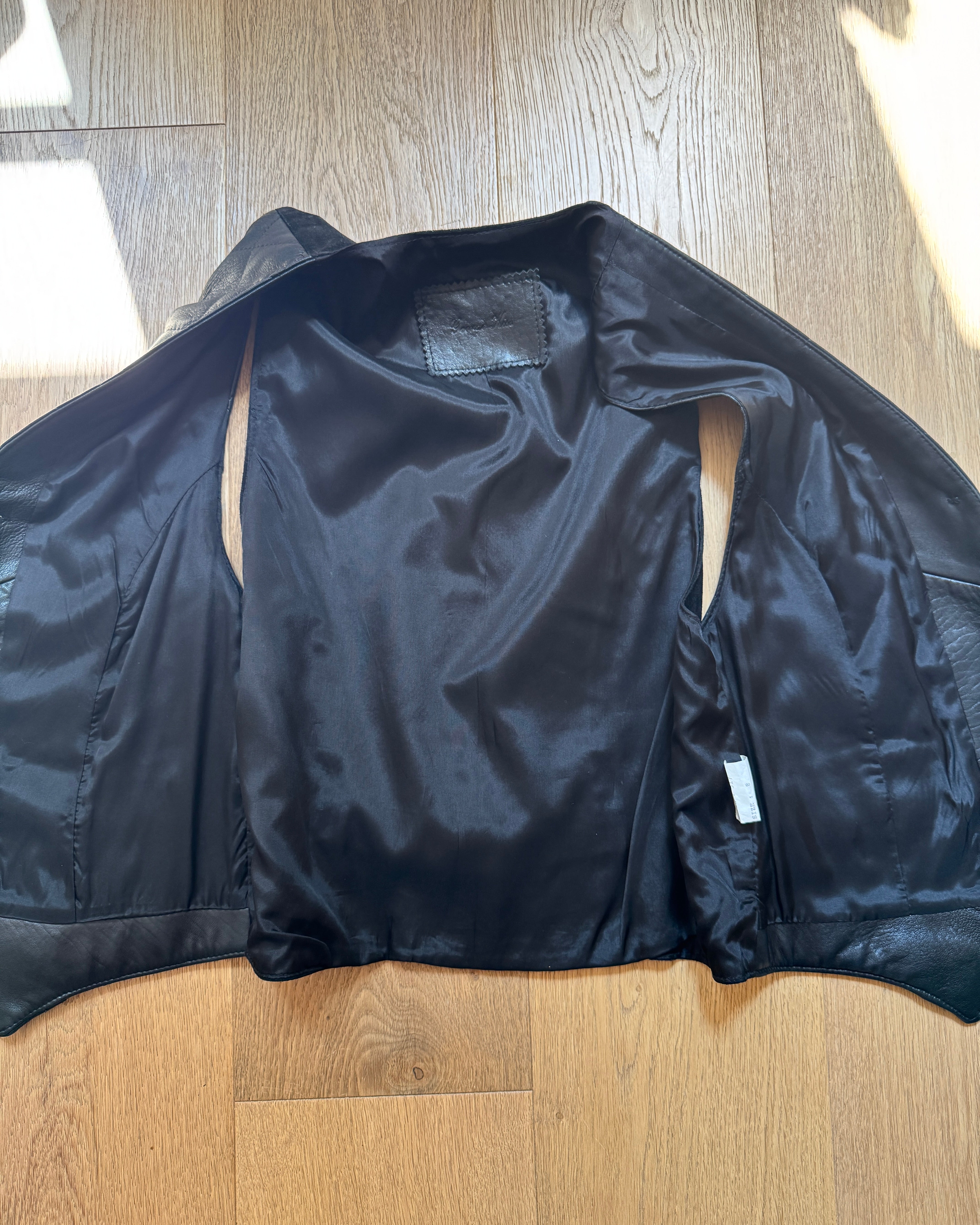 Vintage 90s Black Leather and Suede Diamond Quilted Vest Waistcoat with Back Belt and Pockets Size M