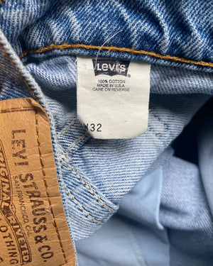 Vintage 1990s Orange Tab Levis 560 Medium Wash Bermuda Cutoffs Denim Jean Shorts 30 Made in USA