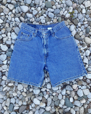 Vintage 1990s Levis Medium Wash Denim High Waist Jean Shorts size 28
