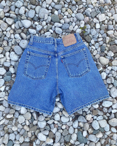 Vintage 1990s Levis Medium Wash Denim High Waist Jean Shorts size 28
