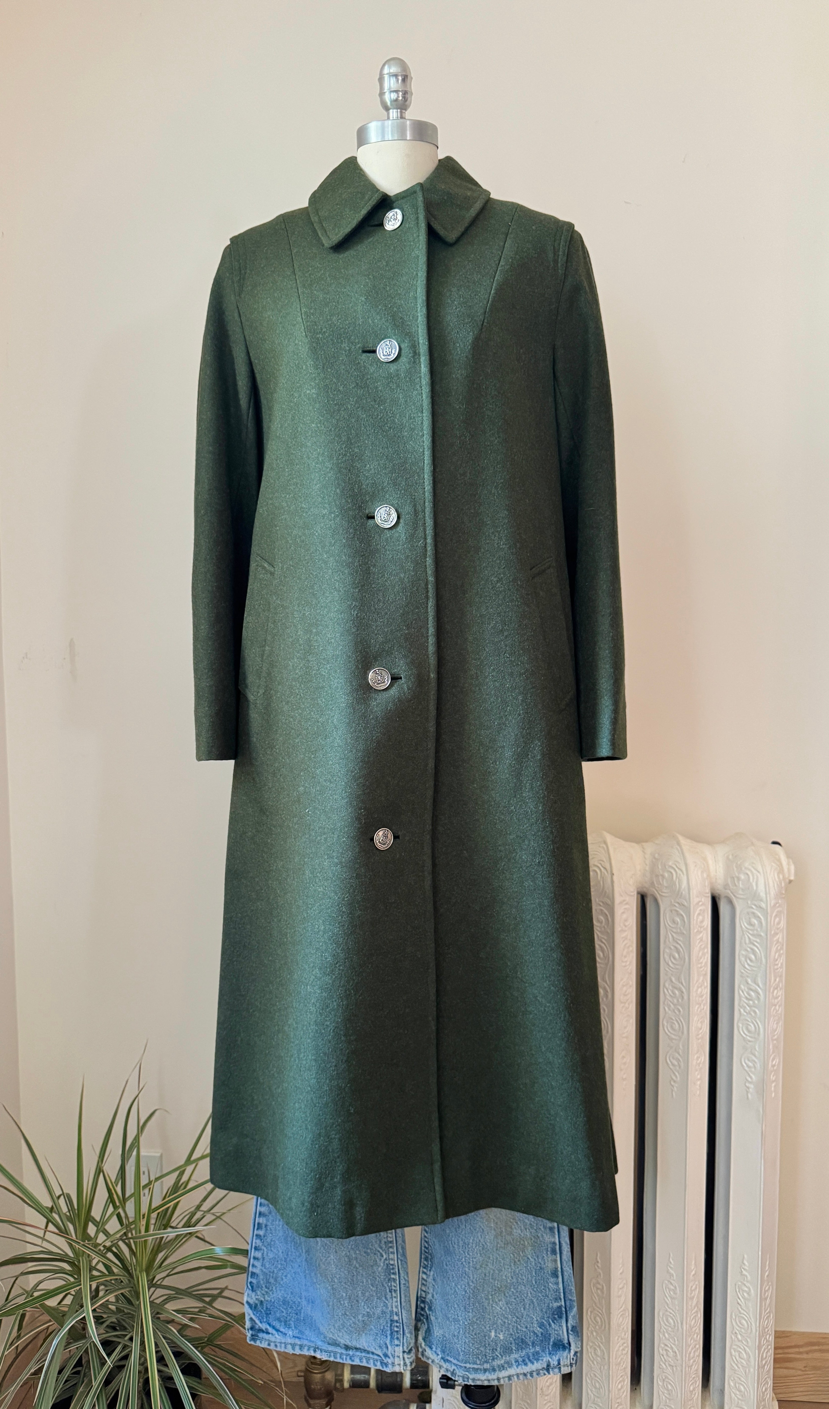 Vintage Trachten Tostmann Wool Forest Green Felted Coat by Wearer Innsbruck Tirol Traditional Clothing Made in Austria Size 40