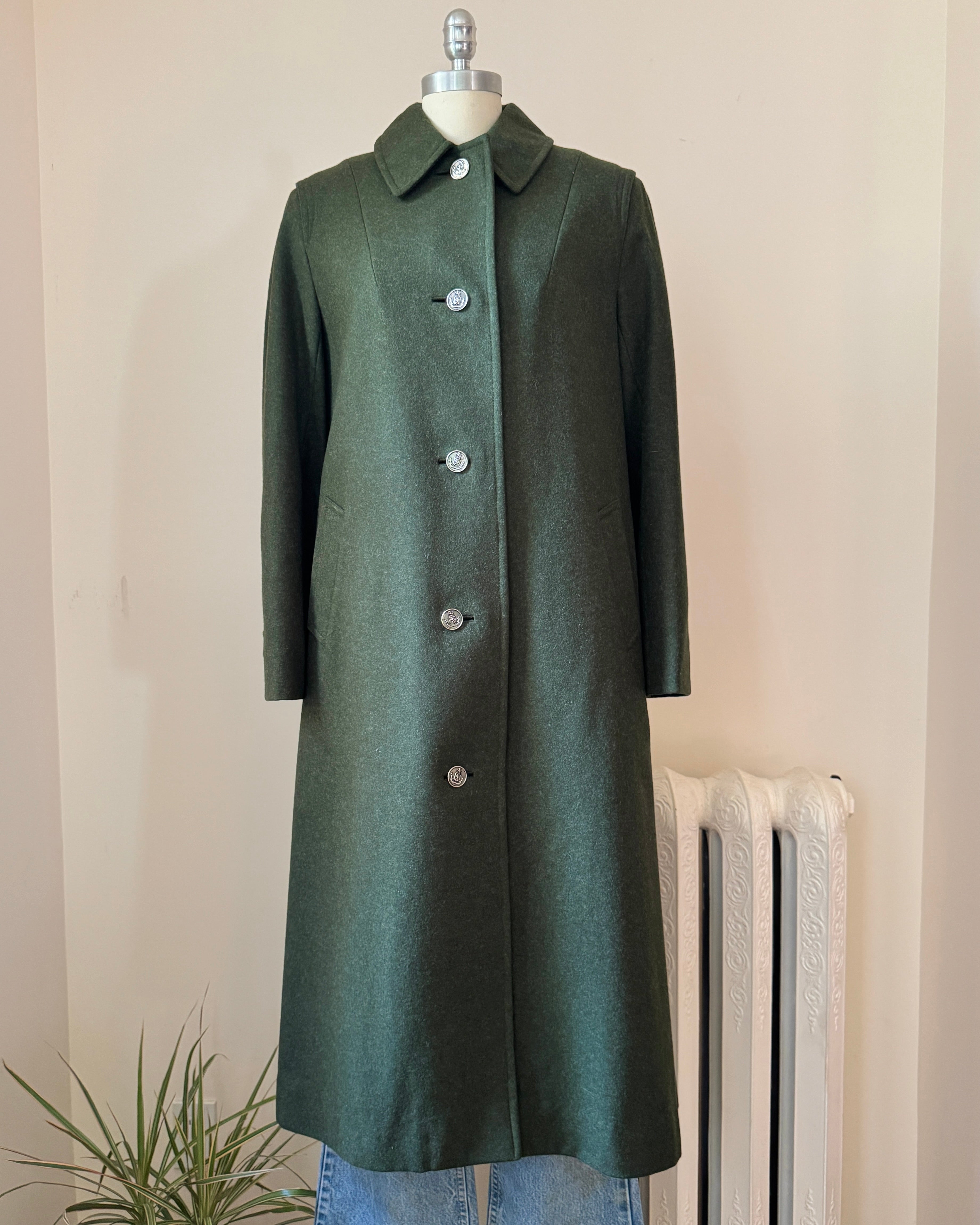 Vintage Trachten Tostmann Wool Forest Green Felted Coat by Wearer Innsbruck Tirol Traditional Clothing Made in Austria Size 40