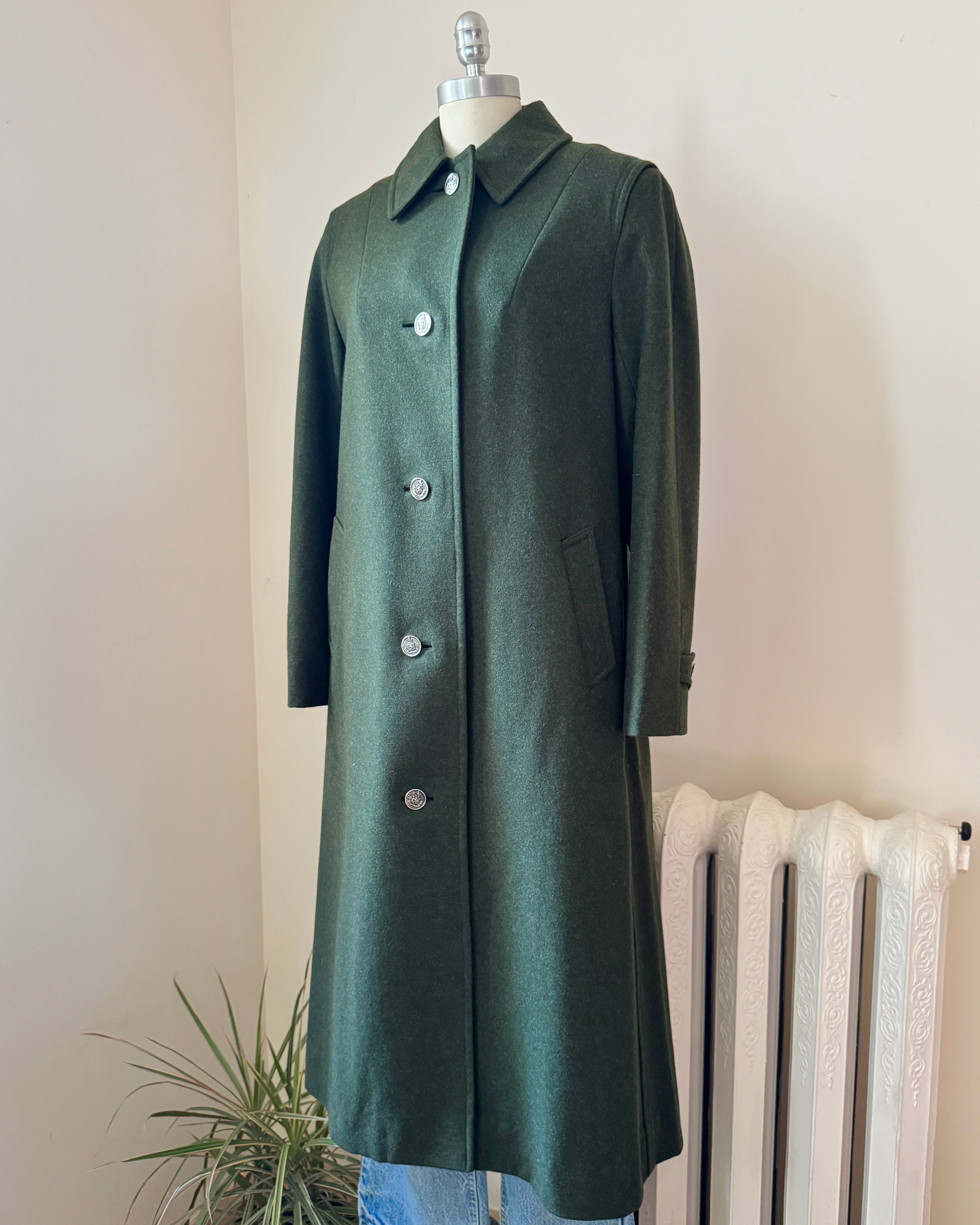 Vintage Trachten Tostmann Wool Forest Green Felted Coat by Wearer Innsbruck Tirol Traditional Clothing Made in Austria Size 40