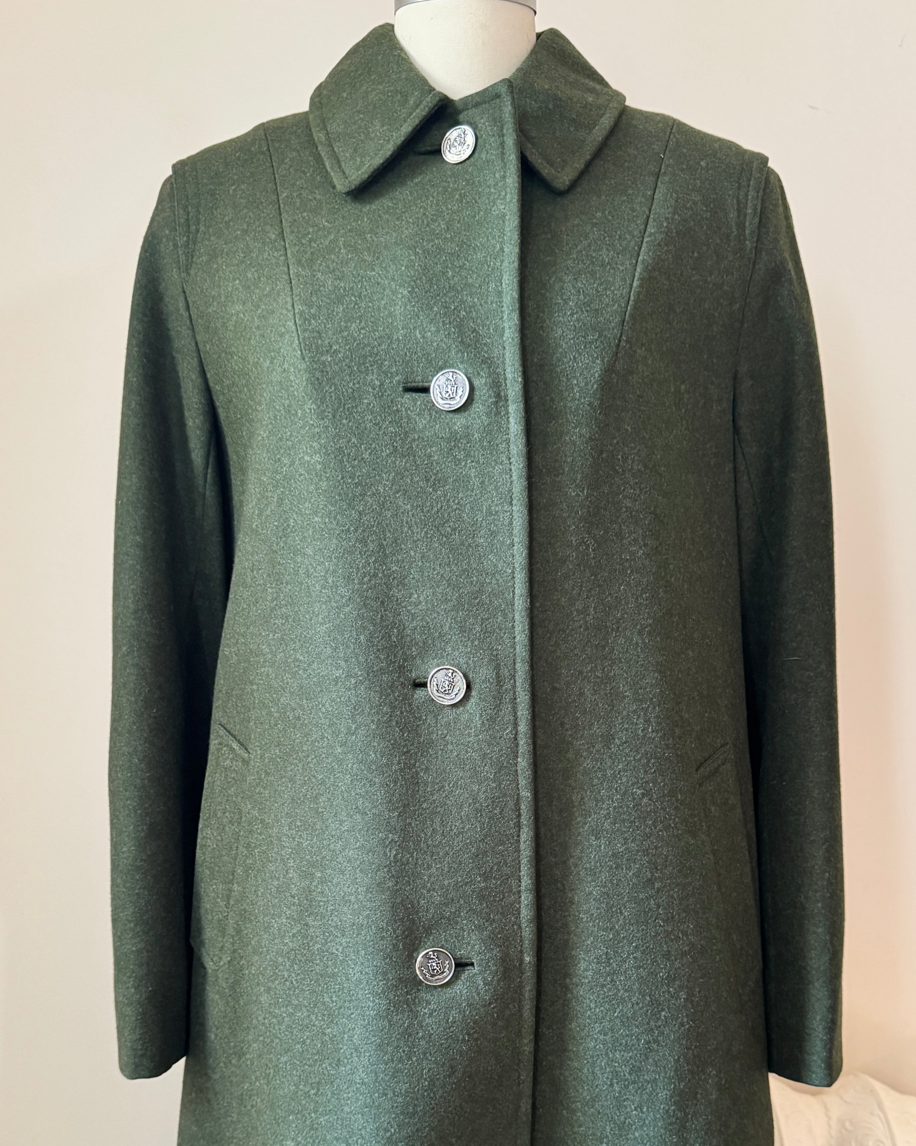 Vintage Trachten Tostmann Wool Forest Green Felted Coat by Wearer Innsbruck Tirol Traditional Clothing Made in Austria Size 40