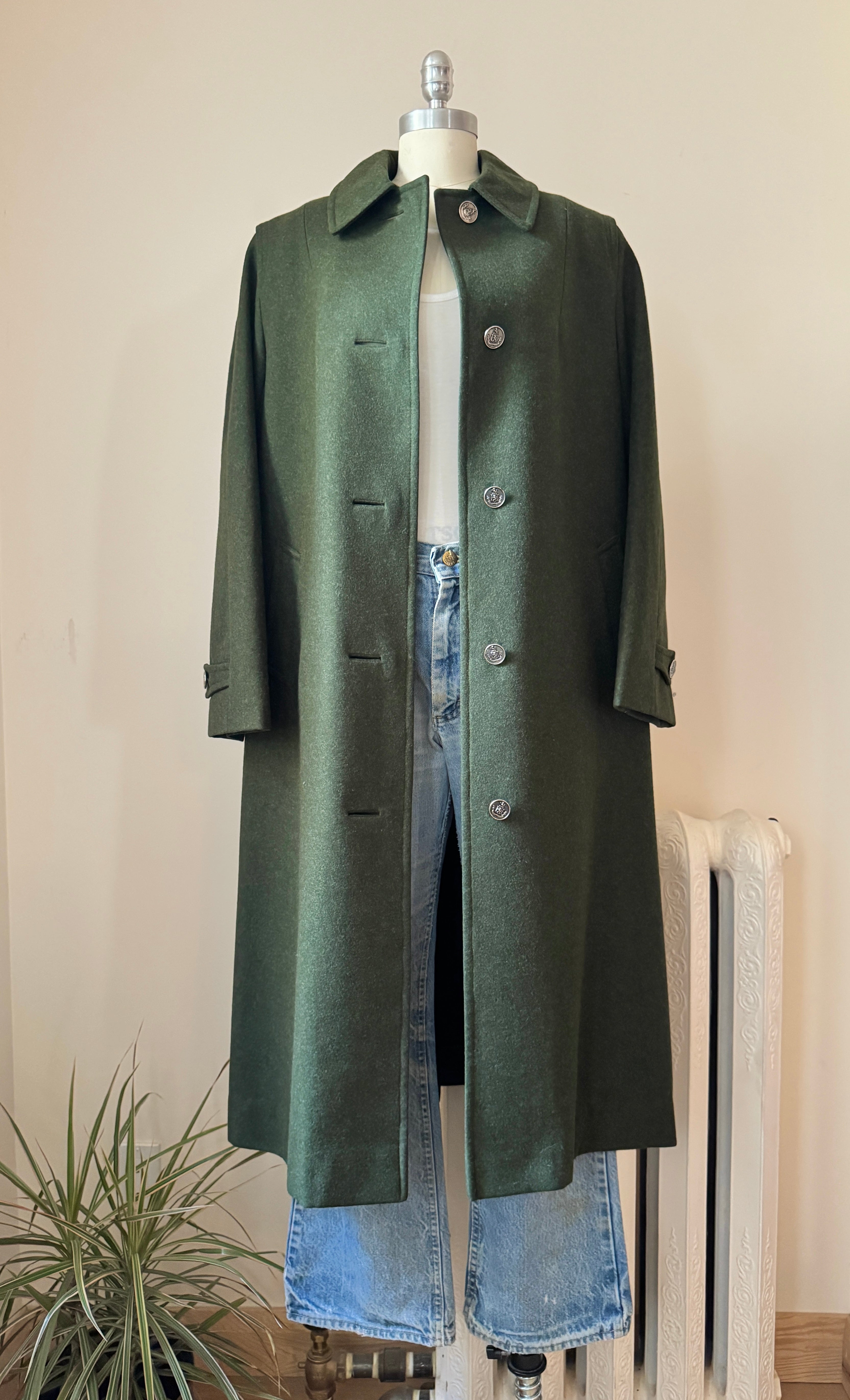 Vintage Trachten Tostmann Wool Forest Green Felted Coat by Wearer Innsbruck Tirol Traditional Clothing Made in Austria Size 40