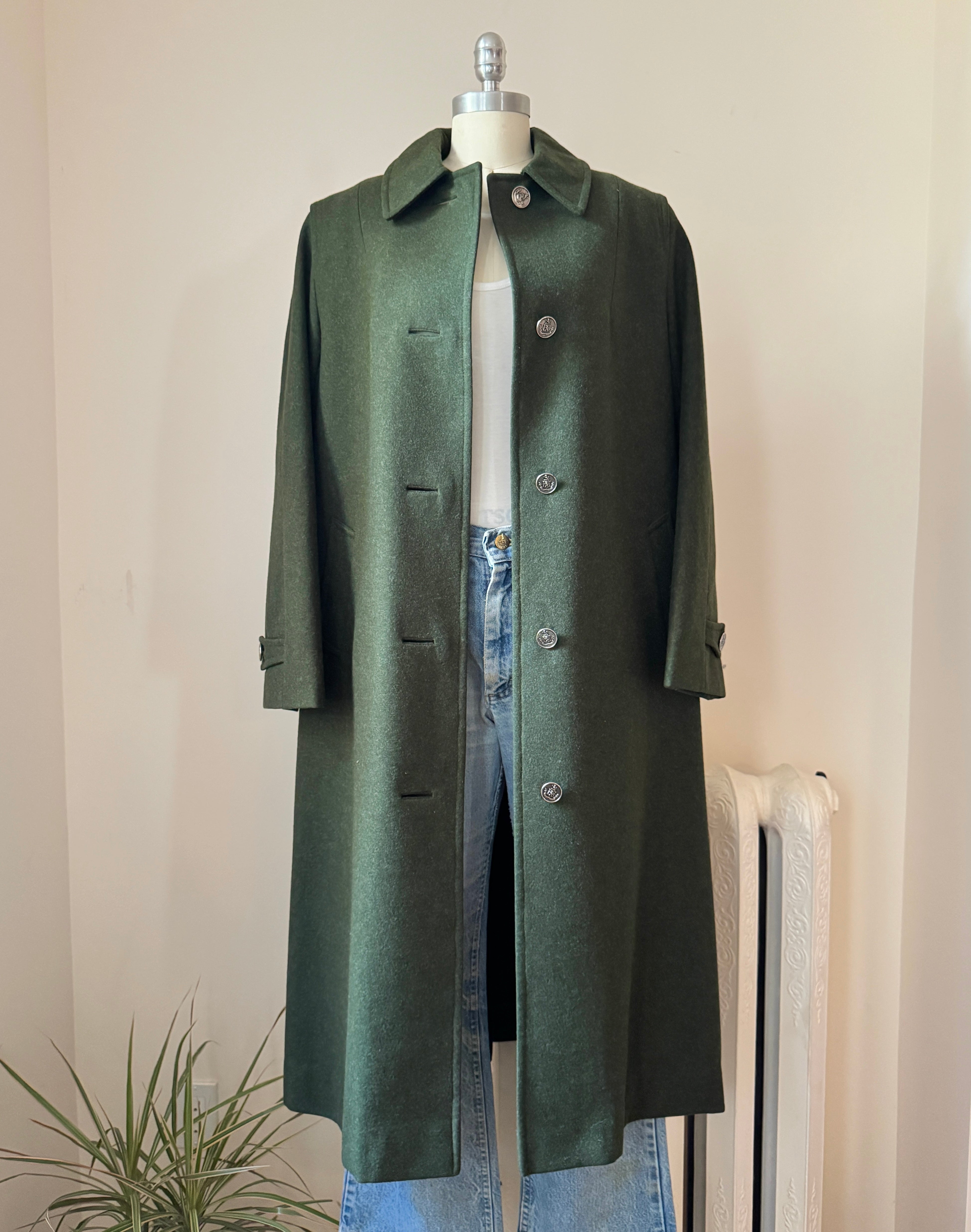 Vintage Trachten Tostmann Wool Forest Green Felted Coat by Wearer Innsbruck Tirol Traditional Clothing Made in Austria Size 40