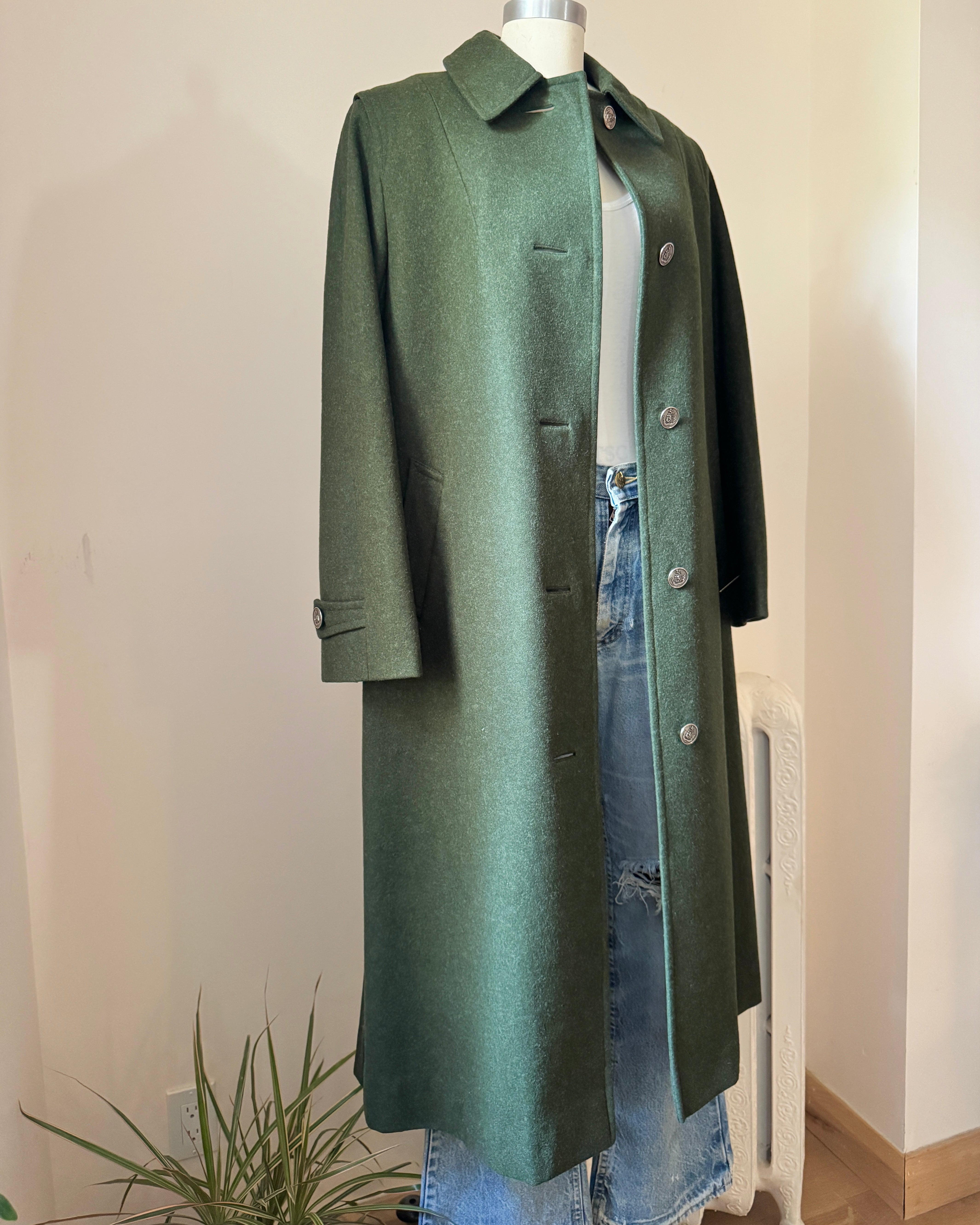 Vintage Trachten Tostmann Wool Forest Green Felted Coat by Wearer Innsbruck Tirol Traditional Clothing Made in Austria Size 40