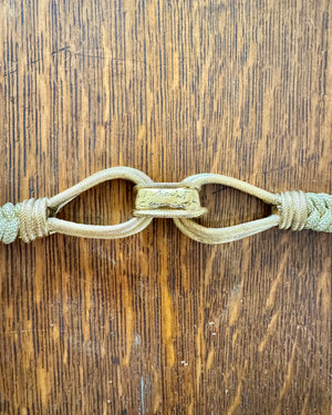 Vintage 1980s YSL Yves Saint Laurent Gold Braided Belt with Signed Metal Loop Buckle Made in France