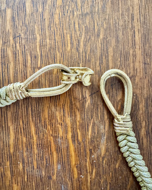 Vintage 1980s YSL Yves Saint Laurent Gold Braided Belt with Signed Metal Loop Buckle Made in France