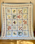 Vintage Fruit Basket Cotton Hand Made Patchwork Quilt Blanket Size Queen