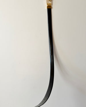 Vintage 1970s GUCCI Reversible Black Patent or Leather Belt With Loco Gold Tone Buckle Made in Italy