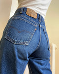 Vintage 1980s Levis 517 Orange Tab Straight or Stove Pipe Cut Dark Blue Wash Jeans size 31 Made in USA