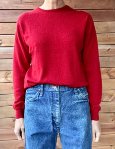 Vintage BRAEMAR Red Cashmere Crew Neck Sweater M
