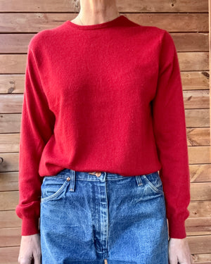 Vintage BRAEMAR Red Cashmere Crew Neck Sweater M