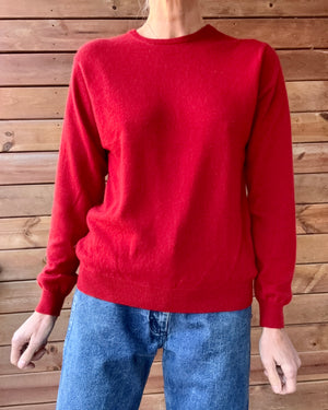 Vintage BRAEMAR Red Cashmere Crew Neck Sweater M