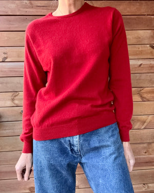 Vintage BRAEMAR Red Cashmere Crew Neck Sweater M