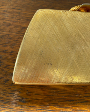 Vintage 1960s BONWIT TELLER Gold Tone Metal Box Clutch With Buckle  Made in Italy